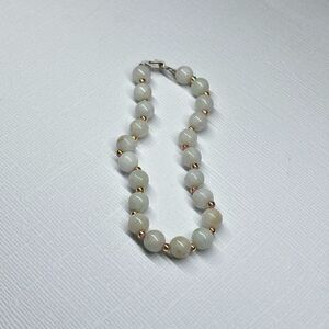 Vintage Semi Precious Stone and Gold Tone Beaded Bracelet